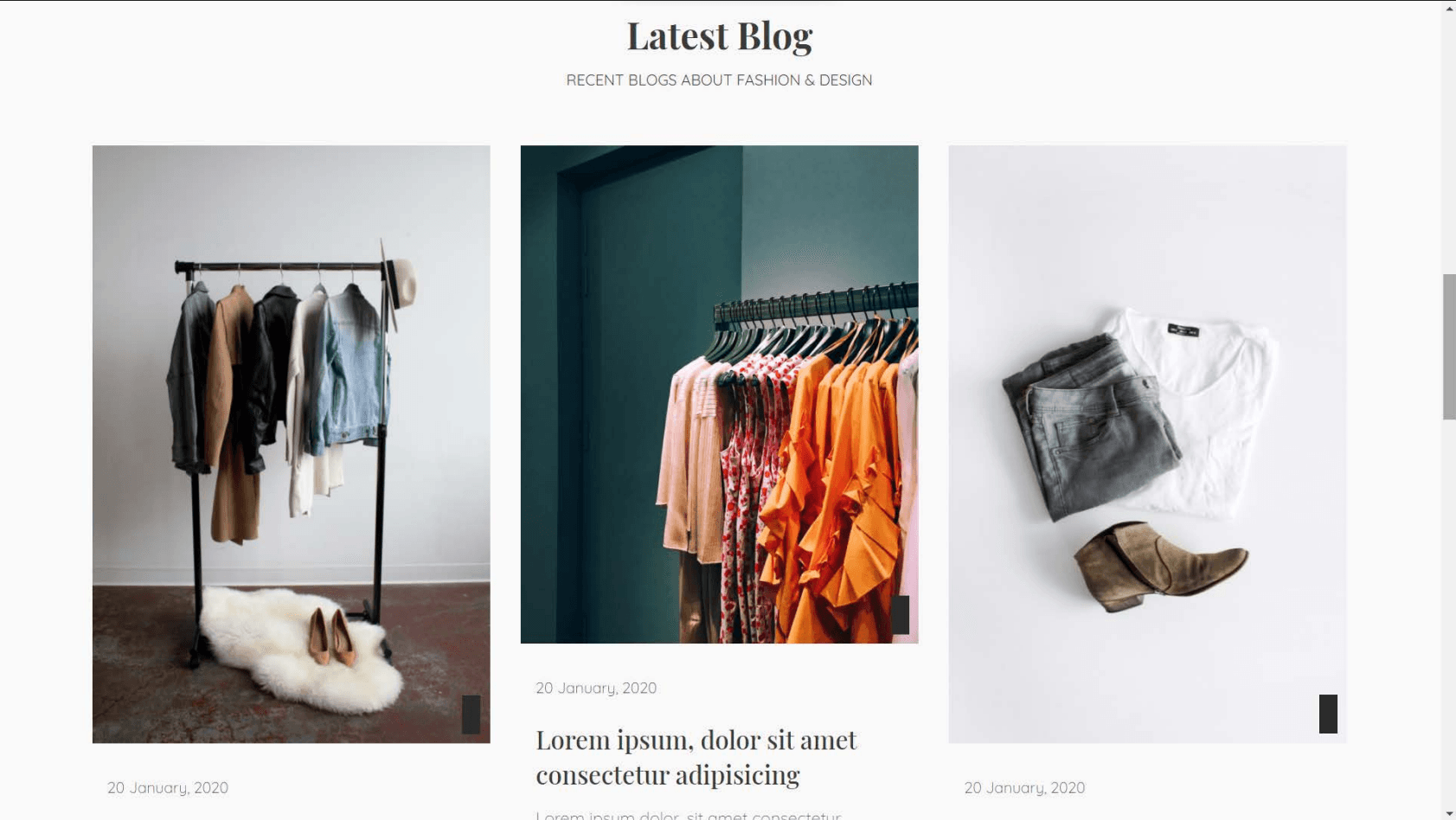Fashion design blog article layout