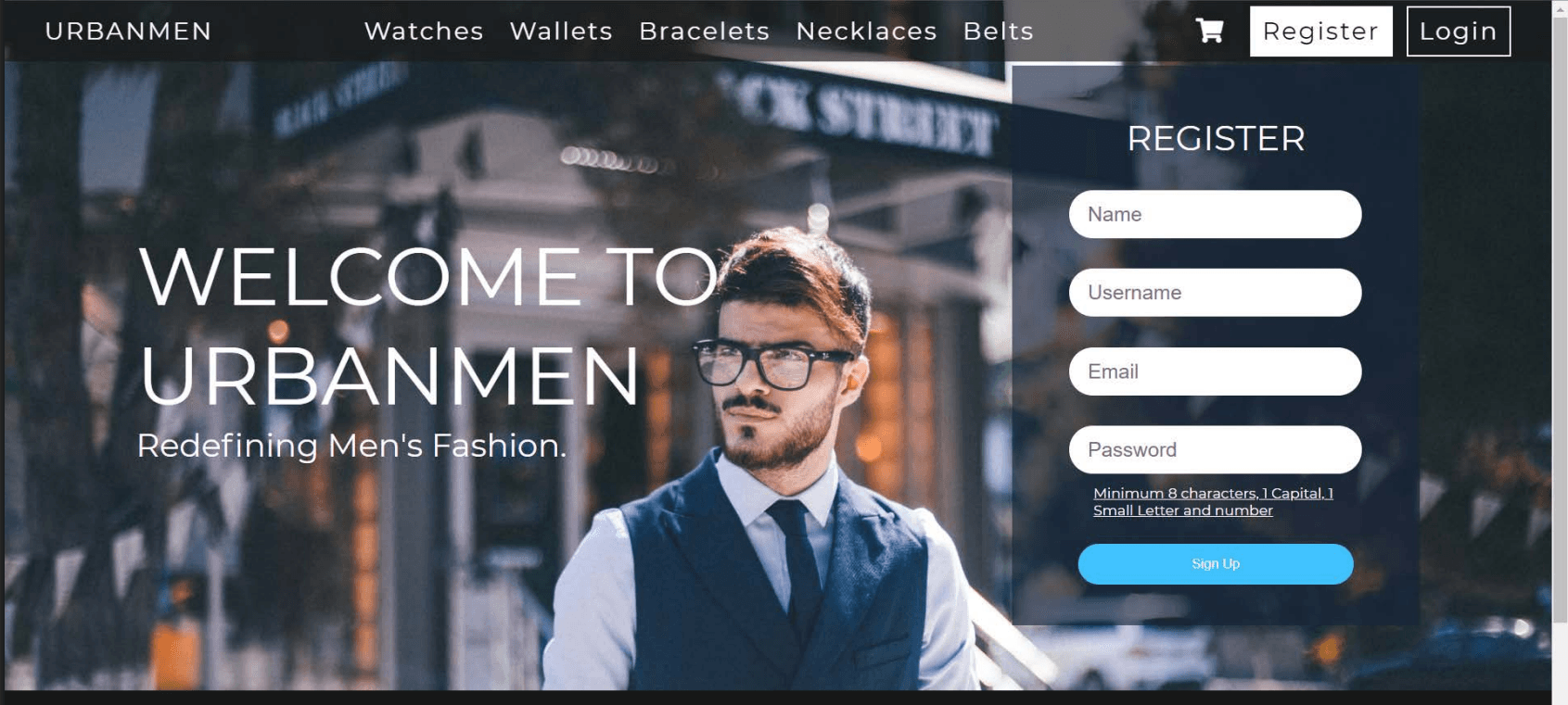 Urban Men product detail page