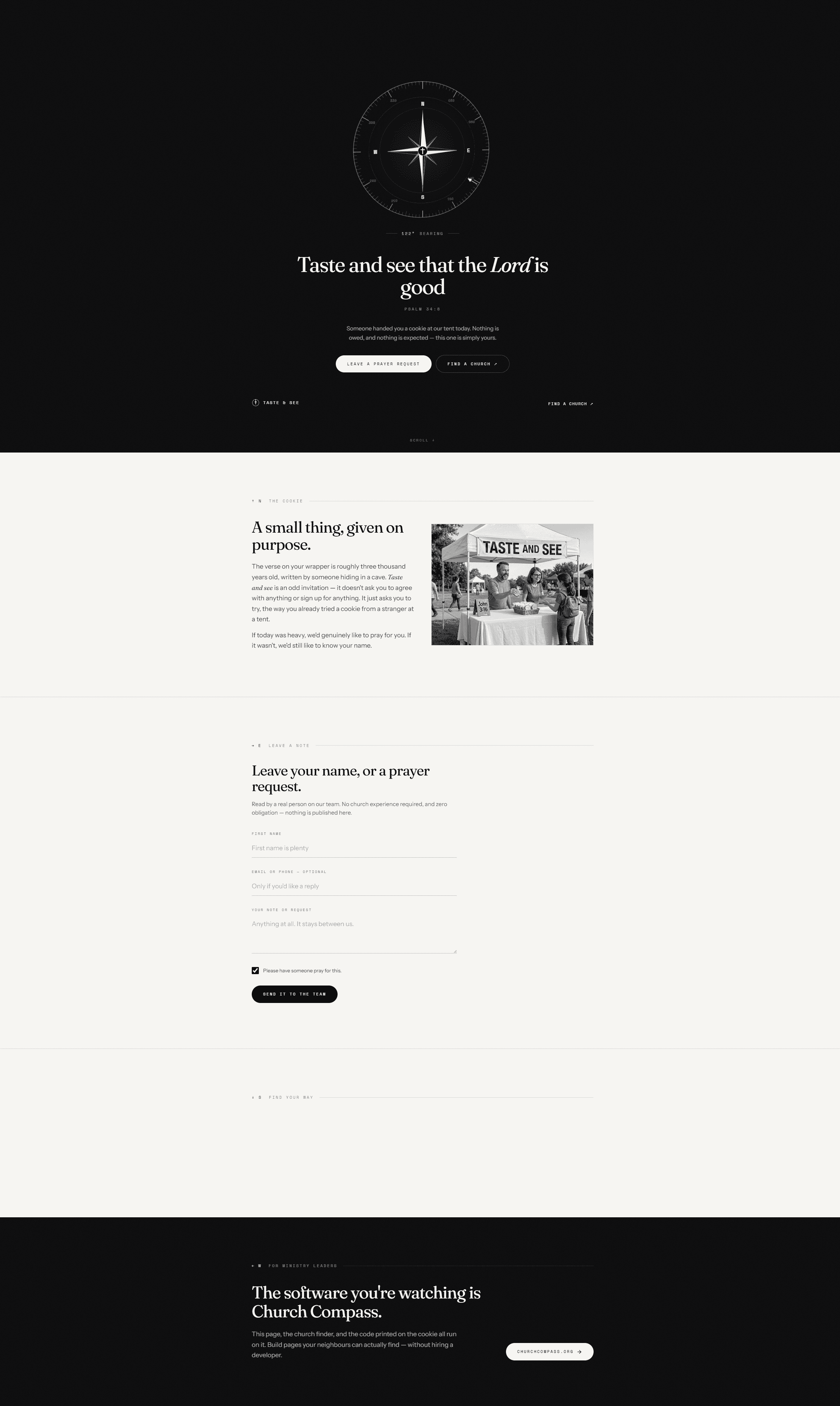 Taste and See community engagement landing page
